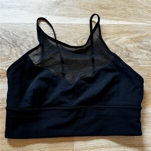 Lululemon black scalloped mesh sports bra size 8